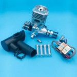 NUEVO motor de gasolina DLE65 de un solo cilindro de escape lateral de dos tiempos Motor de desplazamiento de 65CC de arranque manual refrigerado por aire natural